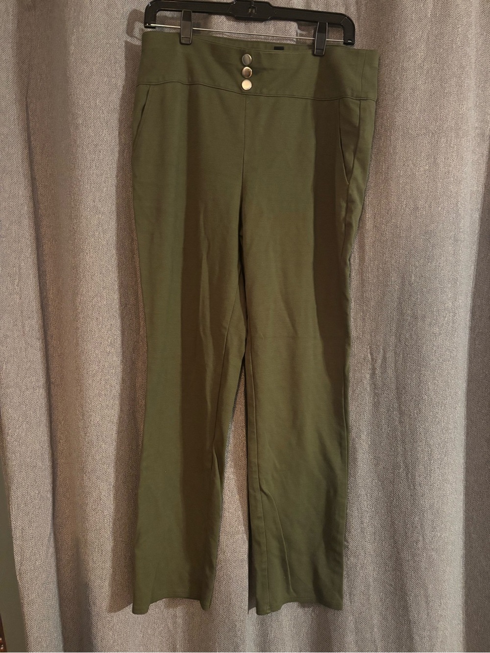 INC International Concepts Olive Green Wide Leg Ponte Pants